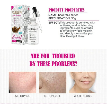 Pei Mei Collagen Snail Face Serum - Whitening, Anti-aging, Anti-acne, Brightening