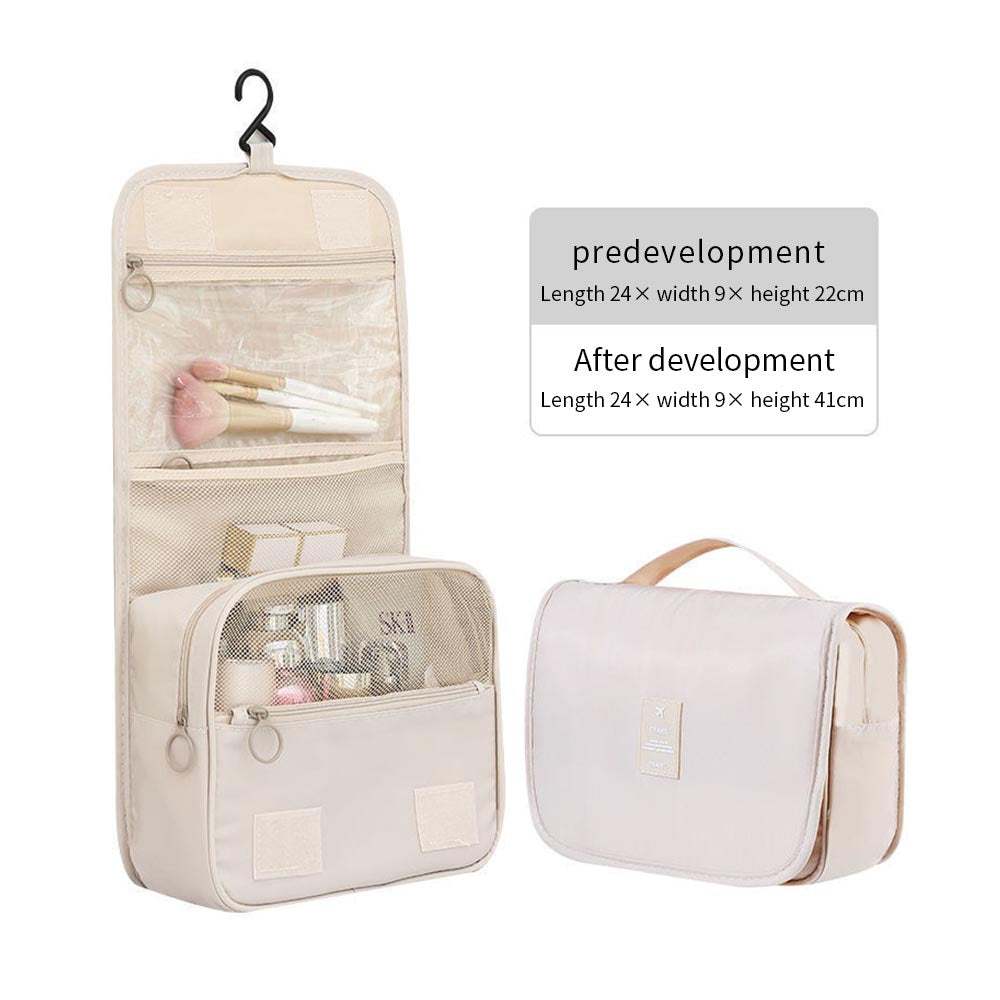 Bag Travel Bag with Hanging Hook, Water-resistant Makeup Cosmetic Bag Travel Organizer for Accessories, Shampoo, Full Sized Container Makeup Bags Travel Cosmetic Storage Bag