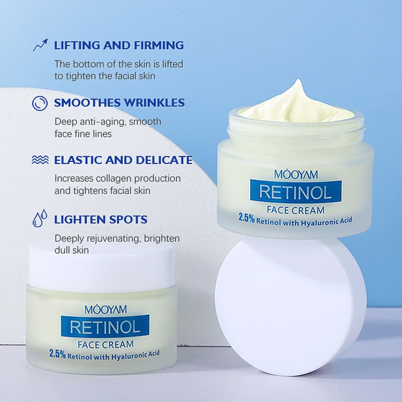 Hyaluronic Acid Retinol Face Cream Anti-wrinkle Cream Reduces Fine Lines Anti-aging Lotion Remove Skin Spots Firming Facial Cream