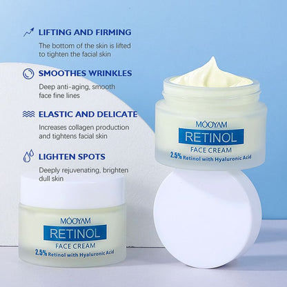 Hyaluronic Acid Retinol Face Cream Anti-wrinkle Cream Reduces Fine Lines Anti-aging Lotion Remove Skin Spots Firming Facial Cream