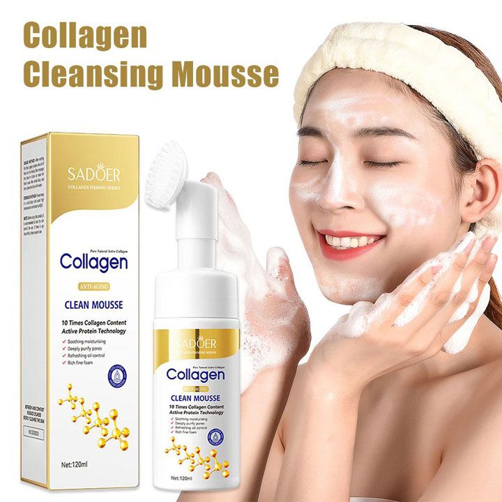 Collagen Facial Cleanser Mousse Deep Cleansing Skincare Moisturizing Firming Face Wash Foam Cleanser Skin Care Products