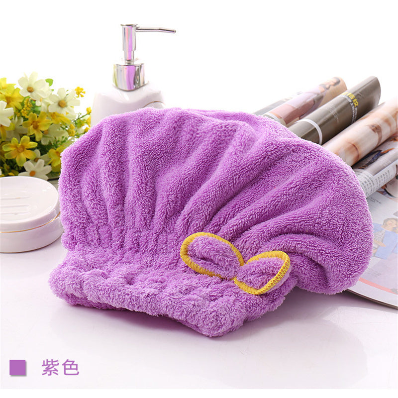 Shower Cap Women Hair Cap Microfibre Quick Hair Drying Bath Spa Bowknot Cap Wrap Towel Hat For Bath Bathroom Accessories