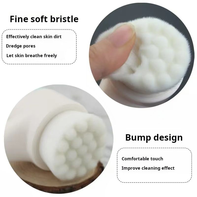 Double sided facial brush with soft bristles and silicone facial cleanser, manual cleansing brush, facial cleansing tool, deep pore cleaning device