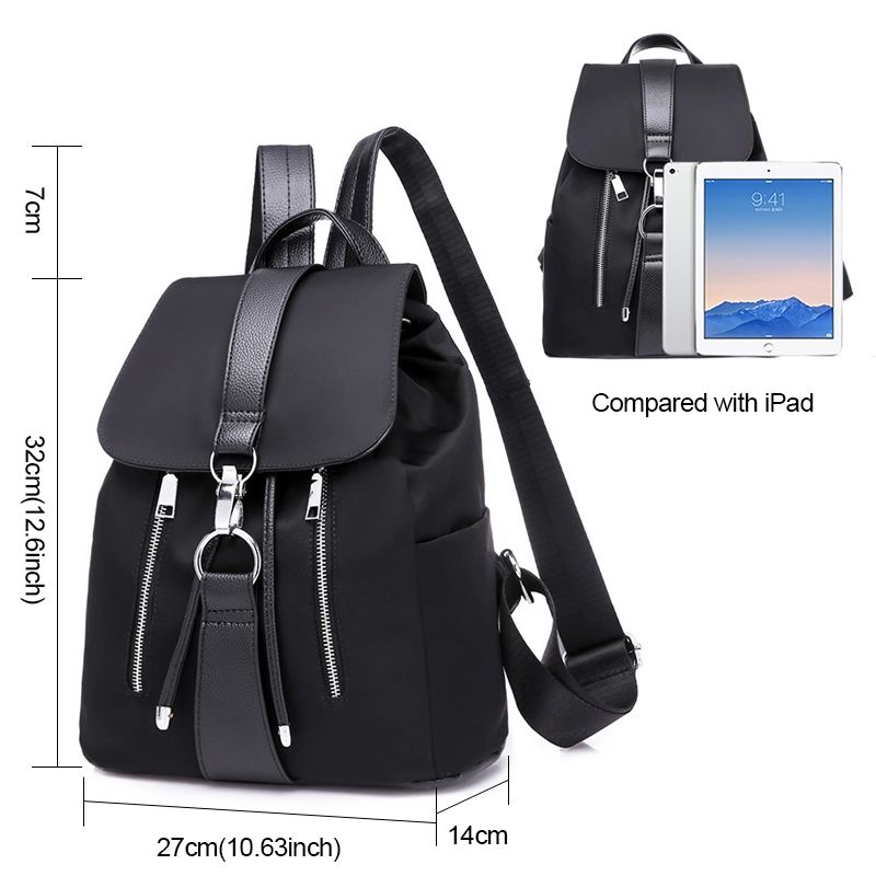 New Arrival Ladies Backpack Bags Women Black Rucksack Black Bag School Bag - Black