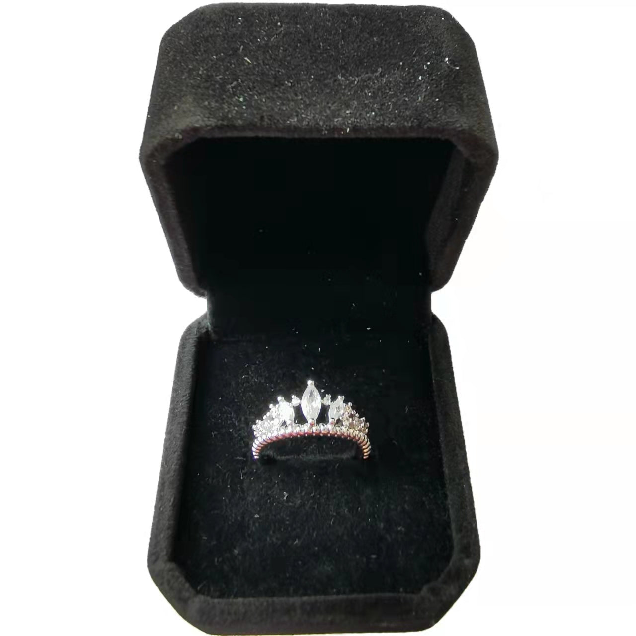 Classic Diamond Ring Jewelry Ladies Classical Wedding Engagement Ring Gift Silver adjustable