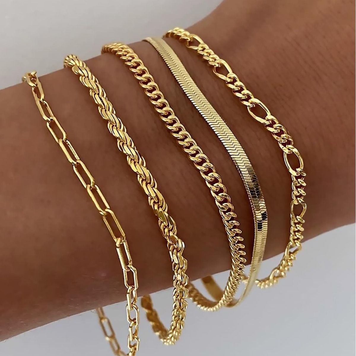 6 bracelets in a bag European and American Bohemian minimalist hand-dressing metal multi-chain women's set 6 multi-layer chains simple exquisite personalized bracelets
