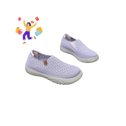 Autumn Shoes for Women Breathable Comfortable Slip-on Loafers Non-slip Thick Sole Casual Flat Shoes for Women Purple