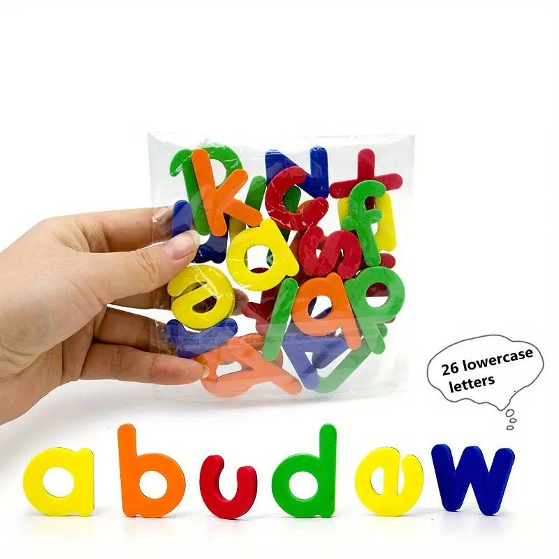 26-79pcs Magnetic Educational Stickers Magnetic Letters Numbers Alphabet ABC 123 Fridge Magnets Plastic Educational Preschool Learning Toy Set Uppercase Lowercase Math