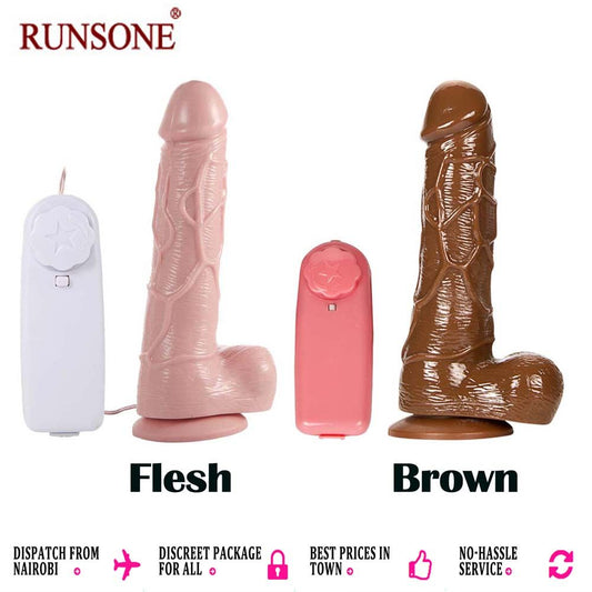 Powerful Big Silicone Dildo Vibrating Realistic Veined Cock Silicon Penis Vibrator Suction Cup Dong with Wire Control Masturbation Adult Sex Toys for Women Men Gift for Girlfriend Wife