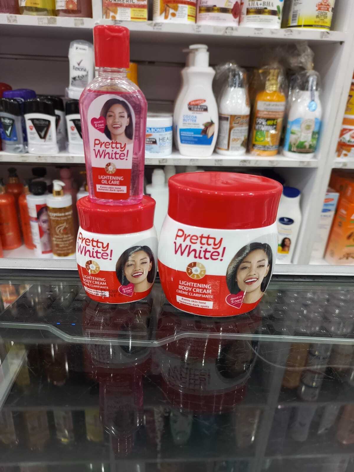 Pretty White Oil Lightening Face and Body Oil 60ml Remove Dark Spots Evens Skin Tone Removes Dark Tones Result In 5 Days Body Creams Whitening Cream Highly Concentrated Body Creams