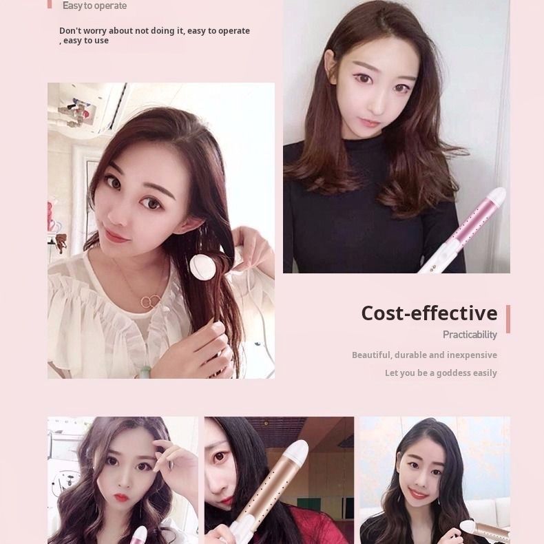 Electric curling iron, dual-use for both curly hair and straight hair, clamp for women's large curls, household straight board clip, lazy bangs, and perm tool hot comb