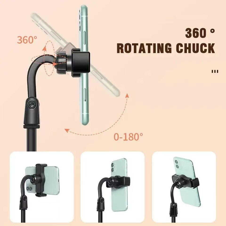 New Dual Slot Mobile Phone Stand For Live Streaming Live Broadcast Phone Holder Desk Table Stretchable Holder Table Mount For Cell Phones Support Holder