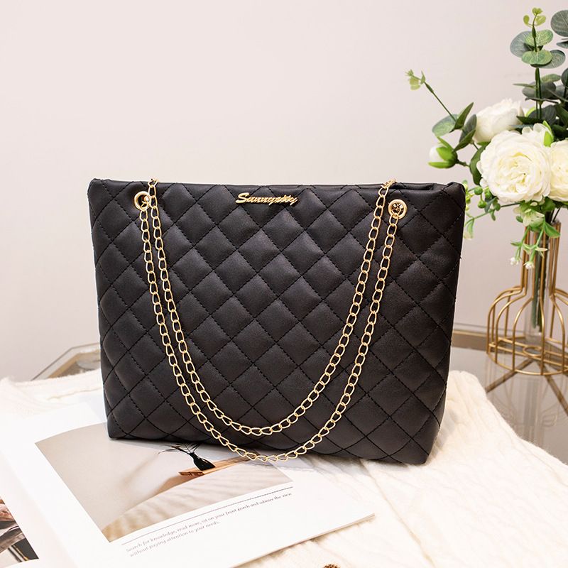Small diamond lattice large bag chain bag women's senior sense women's shoulder bags Large capacity shoulder bag