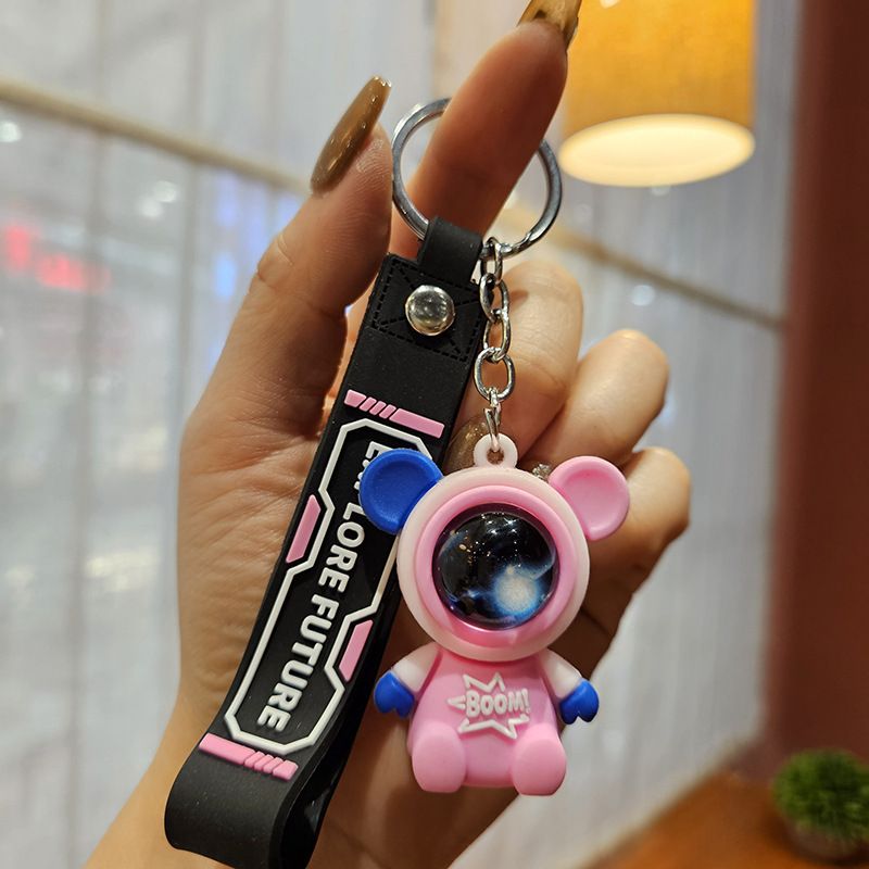 Traveling Space Bear Key Buckle Car Block Table Of Pendant Four Section Chain Dolls Little Gift Bags Bag Chain