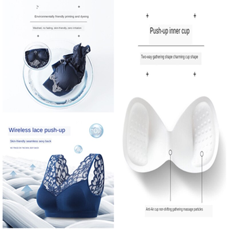 New Arrival Women Lace Bra Seamless Wireless Beauty Back Push Up Bra Cozy Chest Tube Top Sports Fitness Vest Bralette Bra Running Yoga Paded Bra Ladies Underwear Chest Wrap Undies Lingerie Female