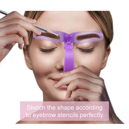 8PCS Eyebrow Shaper Makeup Template Eyebrow Grooming Shaping Stencil Kit DIY Eyebrow Template Reusable 8 in1 Eyebrow Shaping