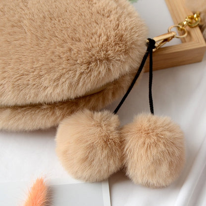 New Arrival Women's Bags Imitation Rabbit Hair Cute Fashion Love Bag Women's Handbag Plush Bag