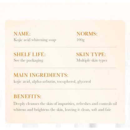 2 PIECES Sadoer Kojic Soap, Kojic Acid Whitening Soap, Deep Cleansing, Skin Brightening Like Vitamin C, Improve Acne Prone Skin, For Face and Body Skin Care