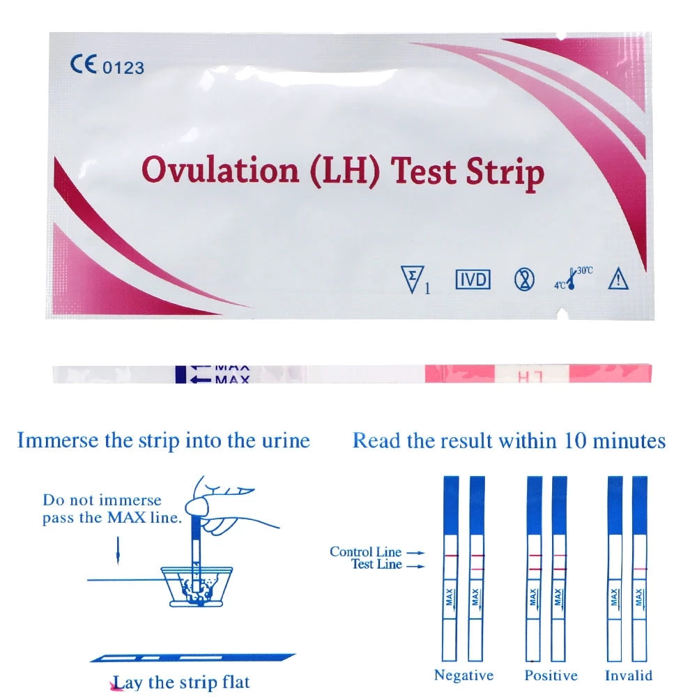 10Pcs LH Tests Ovulation Urine Test Strips LH Ovulation Test Strips First Response Over 99% Accuracy Ovulation Test (10 Strips)