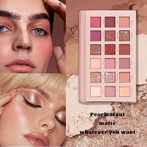 18 Colors Eyeshadow Pallete, Pearlescent Matte Glitter Eyeshadow Palette Make Up Eyeshadow Beauty Eye Pallete Waterproof Concealer Makeup Pallete Lasting-Effect Eye Shadow
