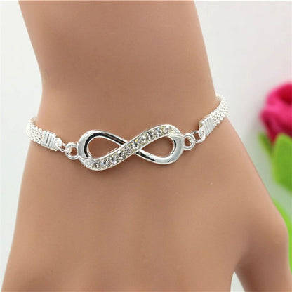 One bag of 3 bracelets New Women's Love Opening Bracelet Personalized Design Creative Retro Simple Lucky 8-Character Bracelet Three Piece Set