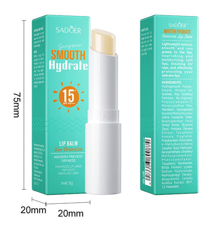 Sun Protection Lip Balm Whiten Hydrate Suncream Lip Balm Smooth Moisturizing Soft Lip Nourish Prevent Dryness Minimizes LipLines