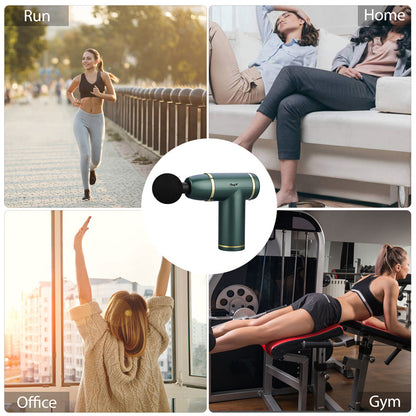 Fascia Gun Electric Massager Gun 8-speed Adjustment 4 Replacement Head Portable Whole Body Relaxation Muscle Massage Gun Mini Portable Electric Deep Tissue Percussion Massager for Pain Relief