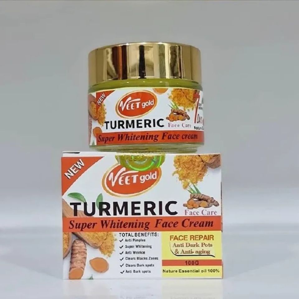 VEET GOLD Tumeric Super Whitening Face Cream 100g Anti- Pimples Super Whitening Anti-Wrinkle Clears Dark Spots Clears Black Zones Turmeric Face Cream and Moisturizers
