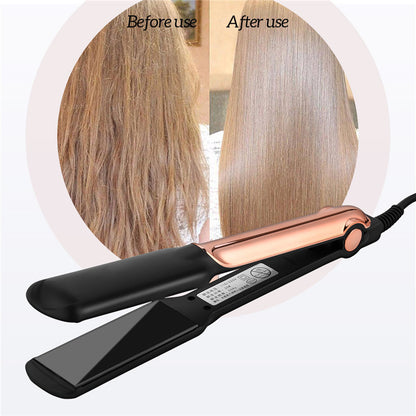 New Arrival Professional 2 In 1 Hair Straightener and Hair Curler with 4 Temperature Settings Wide Plate Hair Flat Iron for Home DIY Use for Both Wet and Dry