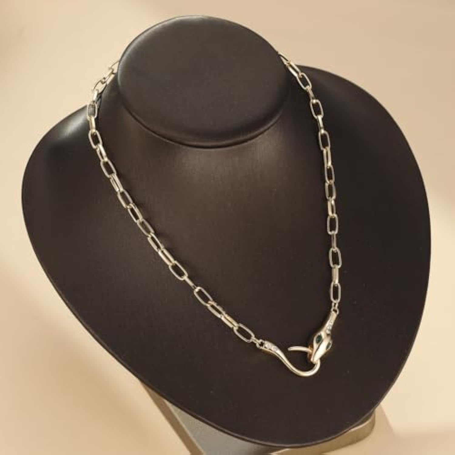 UPHUI Ladies' Golden Snake Necklace Silver Snake Pendant Necklace Layered Serpentine Necklace Square Crystal Haoshi Ladies' Serpentine Gold Necklace Fashion Necklace Exquisite Snake Jewelry