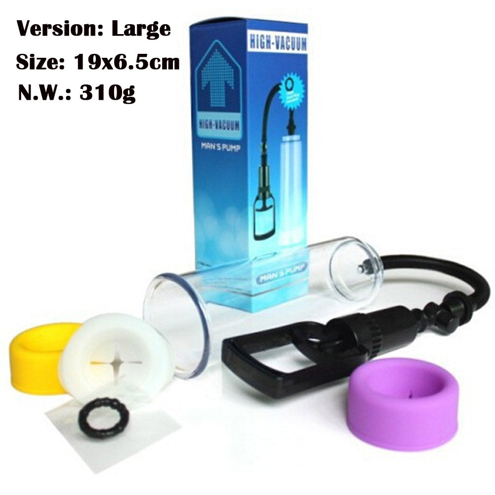 Manual Penis Vacuum Pump Cock Extender Air Pressure Enlarger Device for Male Erection Adult Sex Toy for Men