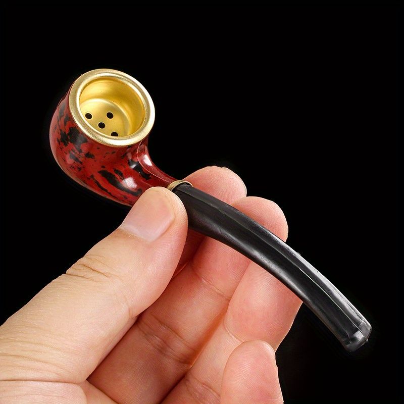New Tobacco Pipe Resin Bent Pipe Cigarette Filter Handheld Cigar Tobacco Pipe Smoker Tool Mini Curved Smoke Beginner Smoking