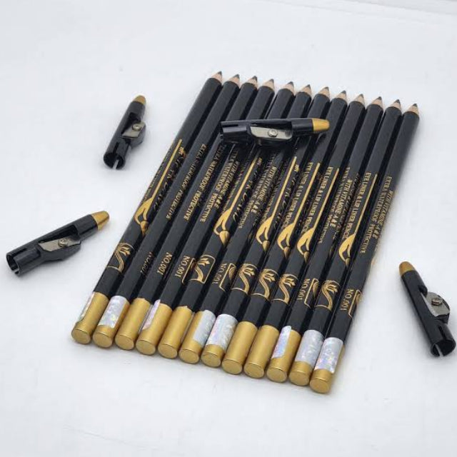 Davis Eye Liner & Lip Liner Pencil - Dark Brown no.018 / Black no.001 - Waterproof with Vitamin A & E