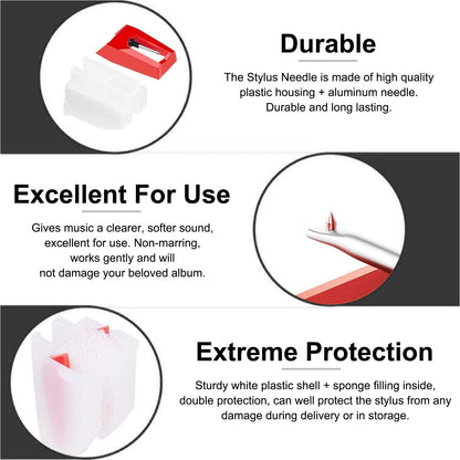 Record Player Needle, 6/3 Pcs Stylus Replacement Turntable Needle Diamond Stylus Record Player Needle With Diamond Tip for most Crosley Vinyl Jensen 1byone ION ICT04RS Phonograph