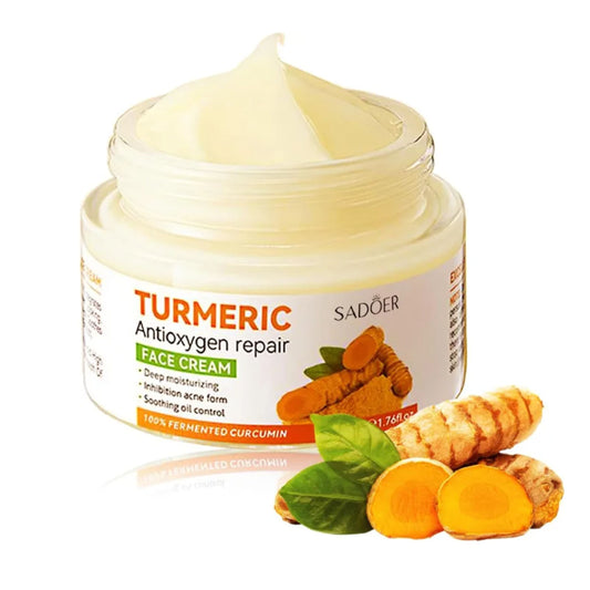 Sadoer Turmeric Face Cream, Anti Oxidation Tumeric Cream , Face Cream For Deep Moisturizing akin to Vitamin C, Prevents Acnes, Oil Control and Soothing, skin Repair