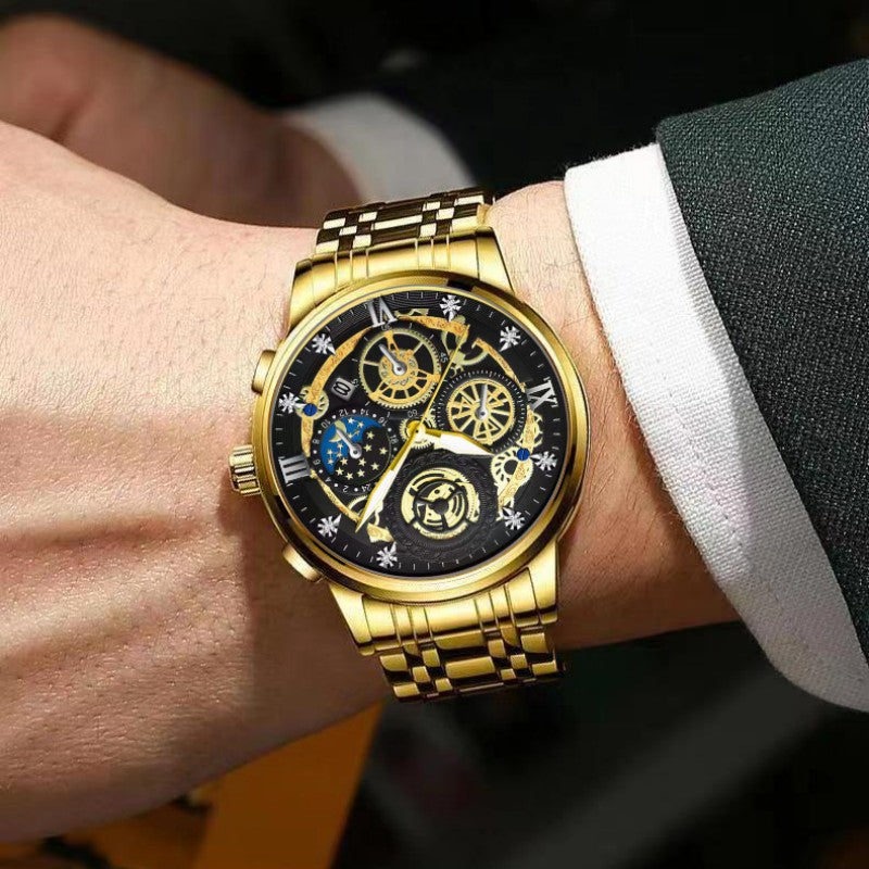 Men's quartz business watch hollow-out new concept waterproof luminous watch fashion watch