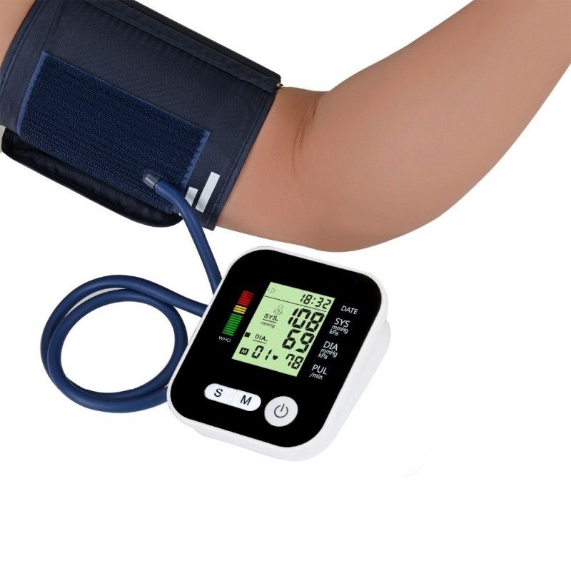 Blood Pressure Monitor Portable Upper Arm LCD Digital Portable Automatic Tonometer