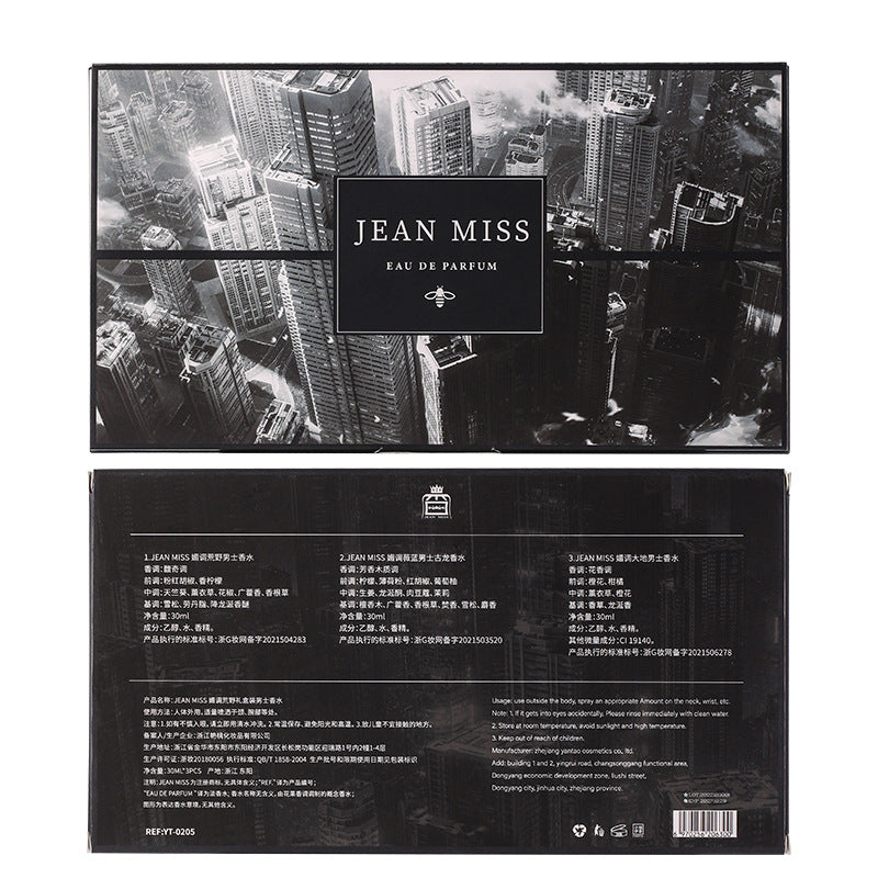 30ml*3 Bottles Men's Perfume Set Cologne Gift Set Refreshing Fruity Notes Long Lasting Fragrance For Dating and Daily Life