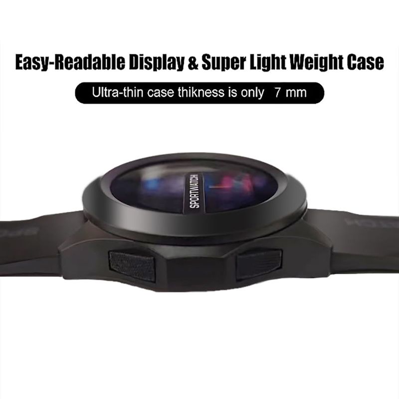 Men Sport LED Watches Men Digital Clock Wristwatch Stopwatch Luminous with Date Week Original Waterproof Clock Multi-Functional Rubber Man Fitnes Athlete Timekeeping Electronic Watch