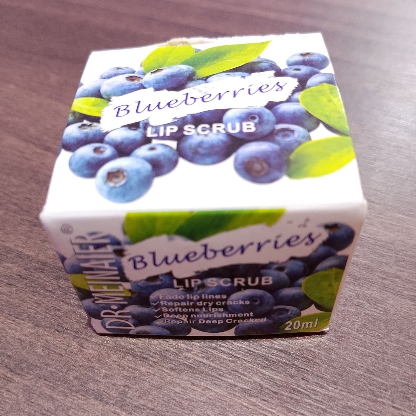 Dr. Meinaier Sugar Lip Scrub Ultra Hydrating Exfoliating Dry Chapped Lips Scrubber Lip Moisturizer - Grape Rose Blueberry Turmeric Coconut Coffee Cherry Lemon Honey Green Tea Flavors