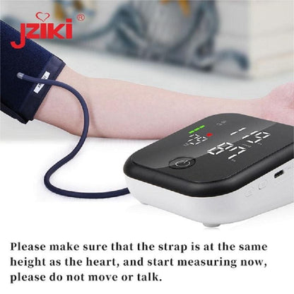 New Arrival Automatic Digital Upper Arm Blood Pressure Monitor Sphygmomanometer Tonometer Tensiometer Heart Rate Pulse Meter Intelligent Pressure BP Monitor 99*2 sets Memory for 2 Users