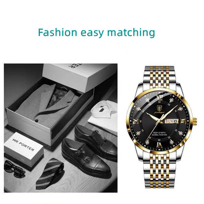 POEDAGAR Men Watches Top Brand Men's Watches Waterproof Luminous Calendar Full-automatic Quartz Business Watch Ultra-thin High-end Male Wrist Watch