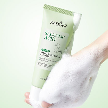 SADOER 3% Salicylic Acid Face Cleanser with Niacinamide & Centella Asiatica - Acne Control Facial Wash for Oily Skin, Reduces Breakouts, Minimizes Pores & Hydrates