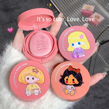 New Gogo bear air cushion powder blusher matte monochrome daily tender girl student powder blusher facial makeup rouge