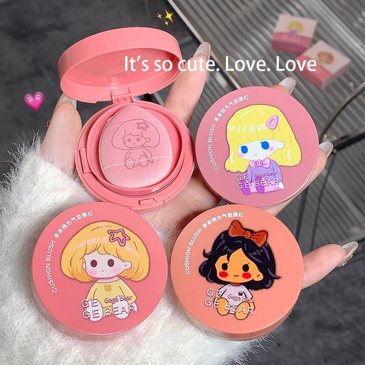 New Gogo bear air cushion powder blusher matte monochrome daily tender girl student powder blusher facial makeup rouge