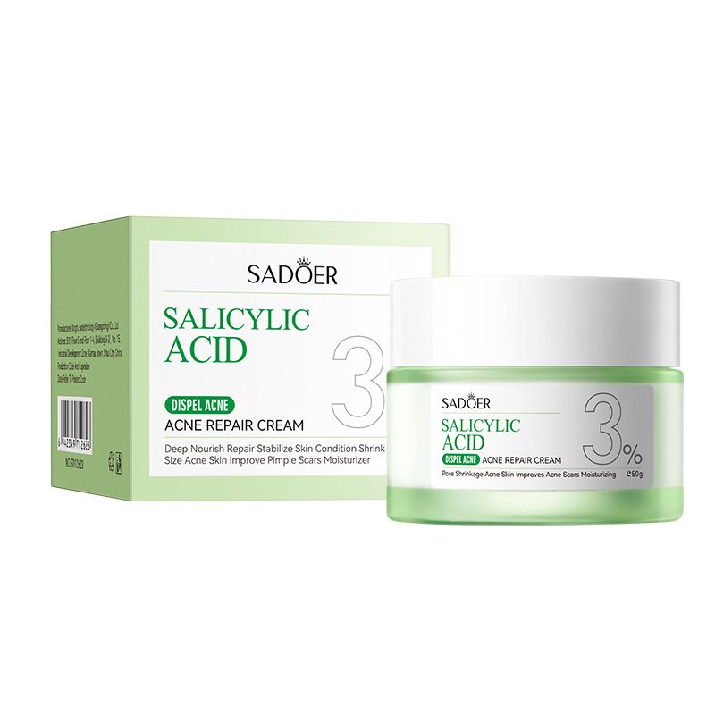 SADOER 9PCS Skin Care Set Salicylic Acid Set Dispel Acne Repair Face Cream + Lighten Acne Marks Face Cleanser + Anti-Acne Repair Toner + Acne Removal Face Serum + 5PCS Acne Sooth Hydrate Facial Masks