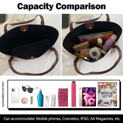 Ladies Shoulder Bag Women Handbags Tote Bag Large Capacity Color-Block PU Bag