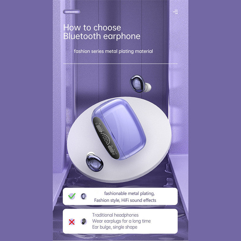 RichRipple M32 TWS Wireless Bluetooth Earphone In-ear Earpods Bluetooth Earbuds Noise Cancelling Gaming Headset With Microphone For Xiaomi Huawei Purple
