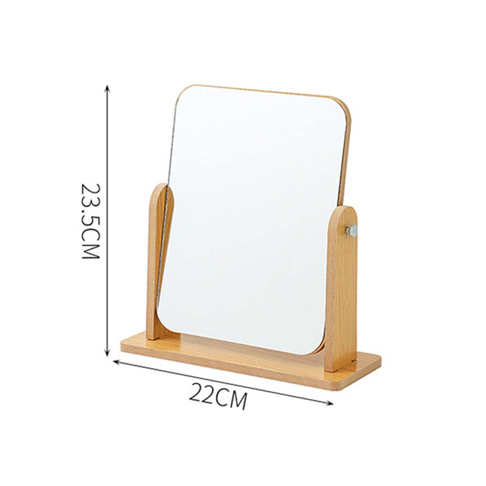 Simple wooden makeup mirror rotating desktop makeup mirror folding vanity mirror portable Large makeup Cosmetic mirror Cosmetic mirror