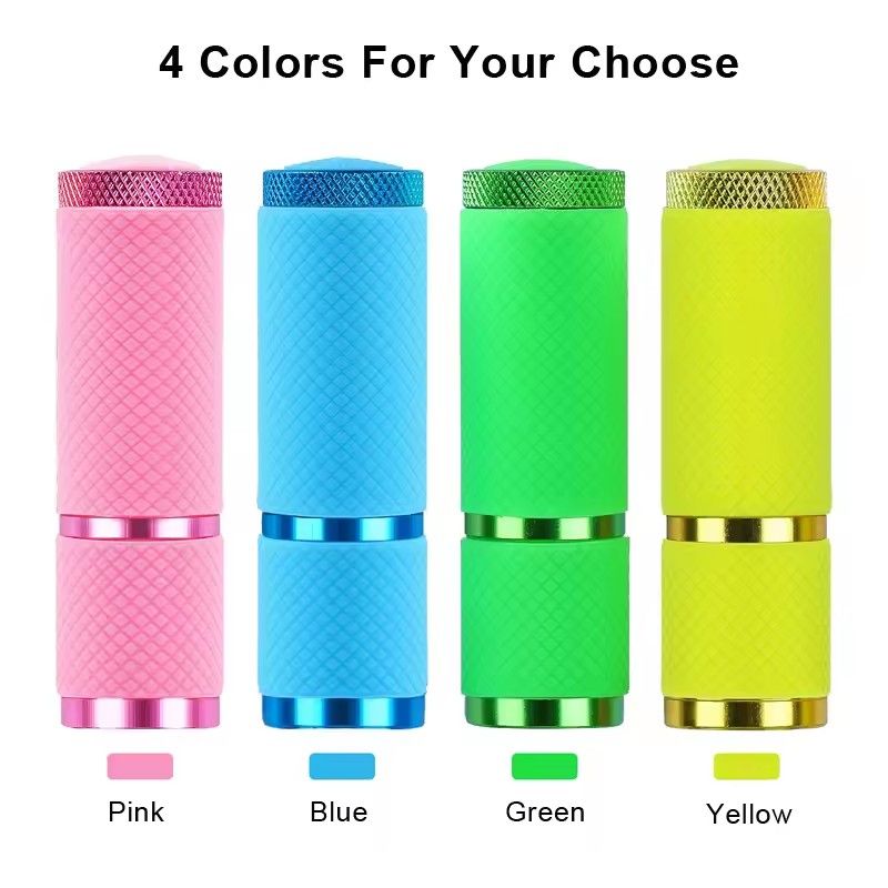 Portable Mini Flashlight Nail Lamp with 9 Lamp Beads for Quick-Drying Nail Polish Gel and Phototherapy